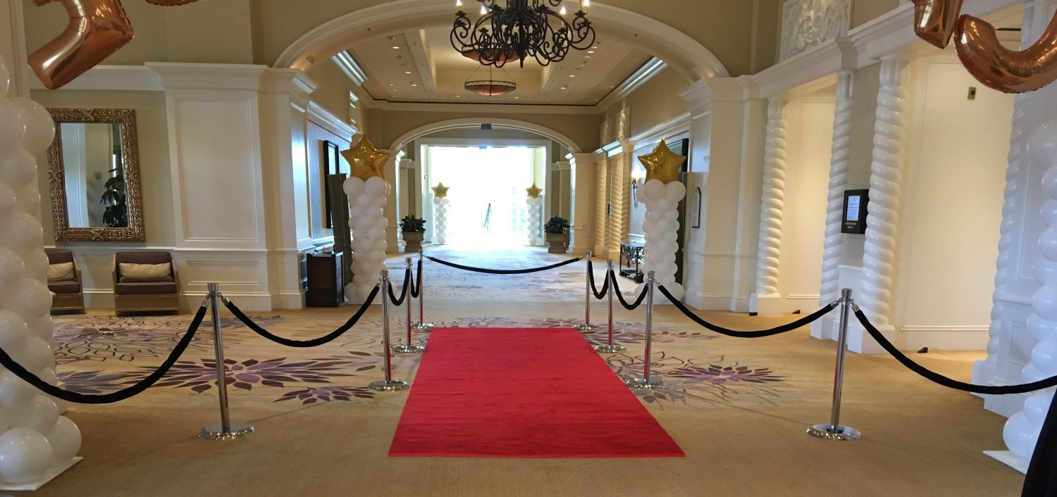Red Carpet rental with rope and stanchion