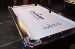 This is a picture of our pool table rentals that was customized for a party planner in Orlando Fl.